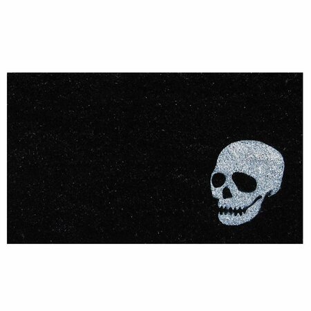 CONFIGURACION 17 x 29 in. White Skull Rectangular Doormat Black & White CO2544247